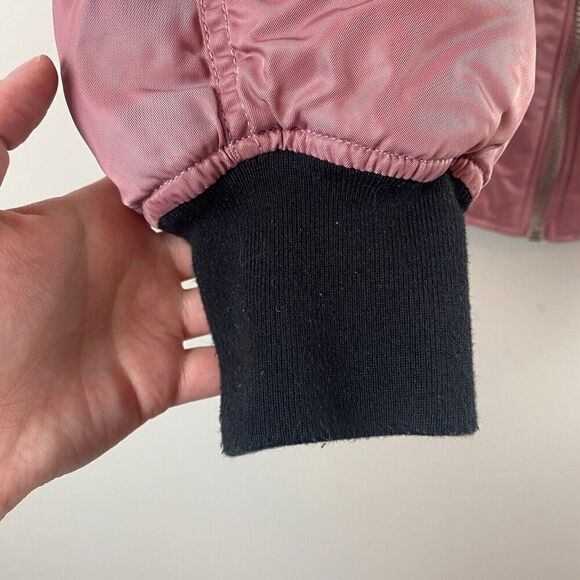 Stereo Vinyls Military Inspired Bomber Jacket Parka Pink Pockets Utility Size M - Picture 3 of 16